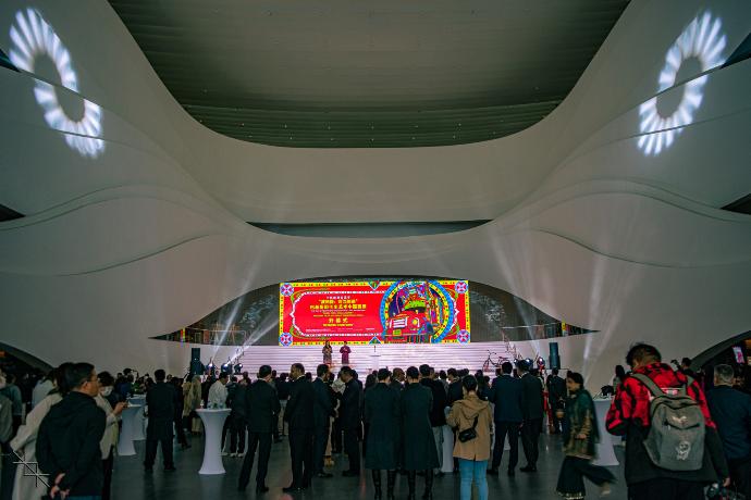 Audience gathering for the start of Exhibition opening ceremony.